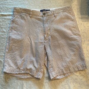 Chaps white and gray khaki shorts